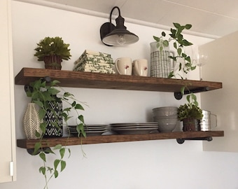 Long wood on sale shelf for wall