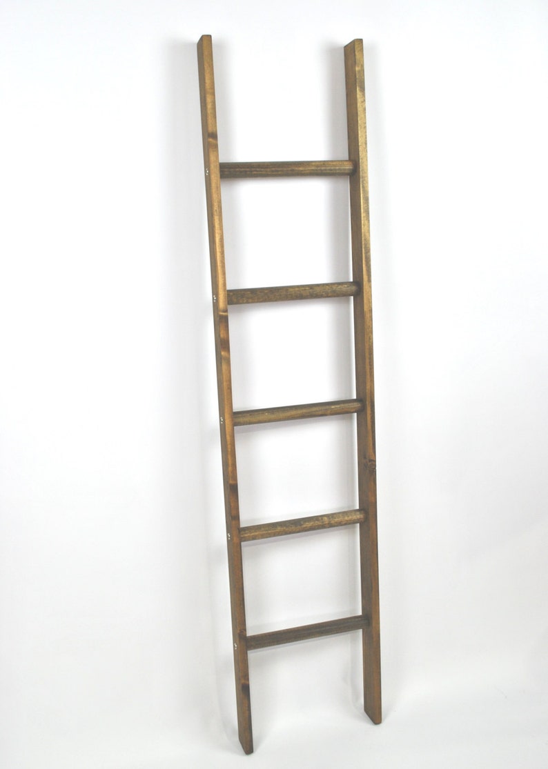 Walnut Stained Rustic Ladder 6' Rustic Ladder Farmhouse Etsy