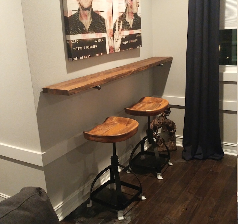 Deep Floating Loft Bar Shelf 11 1/4 Rustic Wood Narrow Etsy