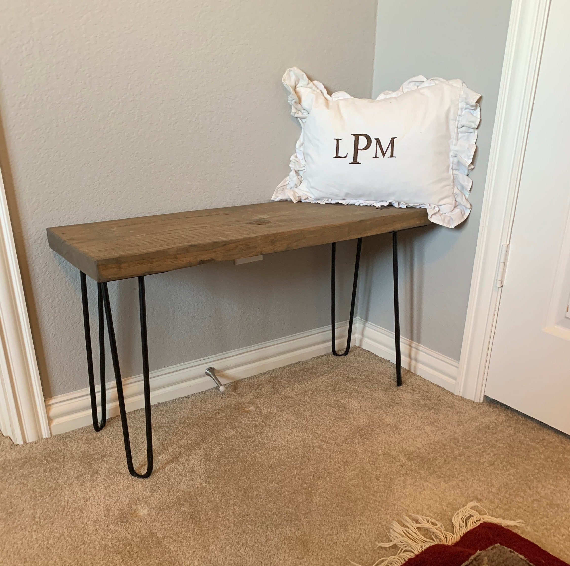 Furniture Rustic Bench Entryway Bench Hairpin Leg Bench Wood Bench