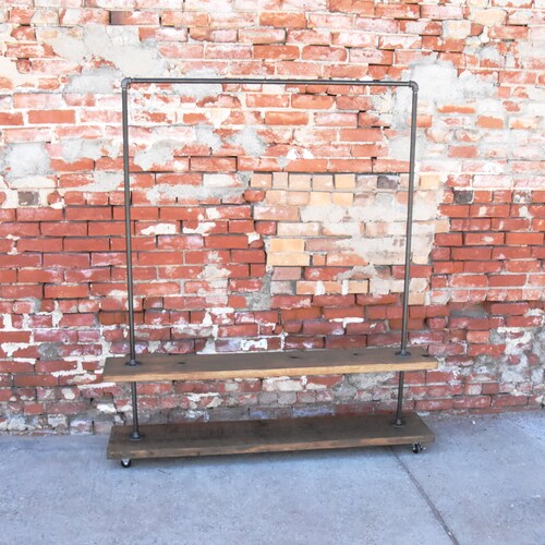 Garment Rack With Bottom Shelf and Top Shelf. Industrial Etsy