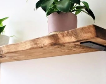 Live Edge Floating Shelf: 2 Hidden (Low Profile) brackets.