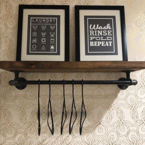Farmhouse Laundry Room Rack Clothes Drying Rack Rustic Etsy