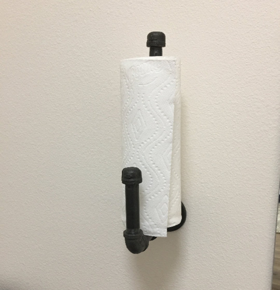 Under cabinet mount Industrial 1/2 or 3/4 Pipe Paper Towel Holder (Pick  your height 3, 4, or 5 pipe)