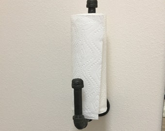 Vertical Industrial Paper Towel holder, kitchen decor, farmhouse paper towel wall mounted holder, rustic towel dispenser.  Hand towel holder