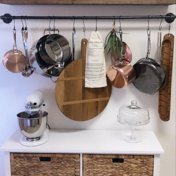 Pot Rack Hook  Kitchen remodel small, Home decor kitchen, Rustic