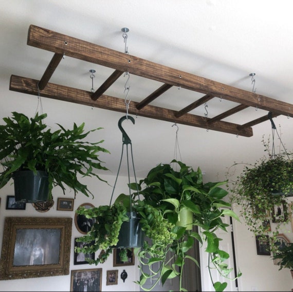 Kitchen Island Farmhouse Ladder Pot Rack, Oversized Pot and Pan