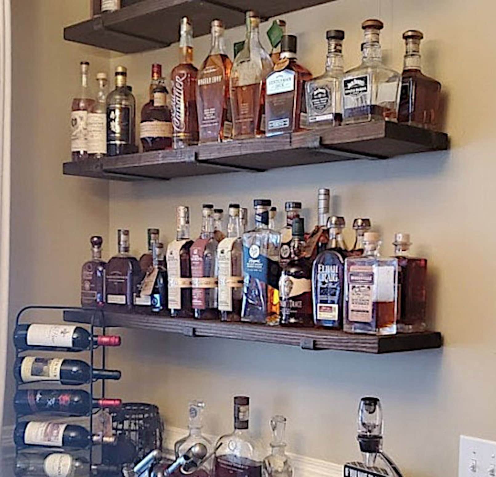 One Heavy Duty Rustic Shelf and Two Robust Brackets, Laundry Room, Kitchen  Storage, Coffee Bar Shelf, Whiskey Bar, Plant Storage and Display 