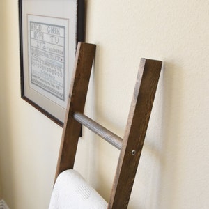 Various Lengths Stained Blanket Ladder, Rustic Ladder, Farmhouse Quilt Ladder, Decorative Blanket Ladder, Wooden Ladder, Towell rack.