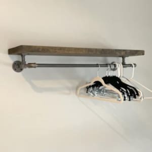 Industrial laundry drying rack, 9.25&quot; laundry hanger, entryway clothes hanger, clothes garment rack, farmhouse coat and dress display bar