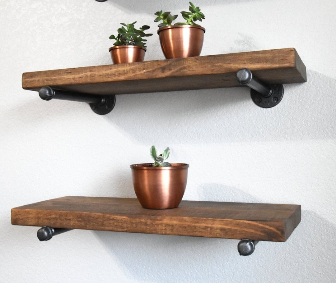 A Floating Shelf WITHOUT BRACKETS. Just the Rustic Wood Floating Shelf ...