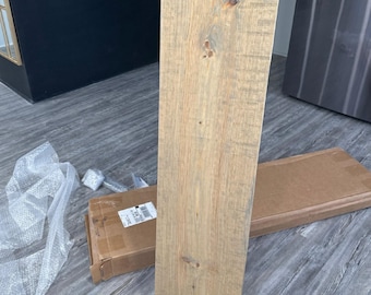 Rustic Wood Floating Shelf: Farmhouse Kitchen Decor (No Brackets)
