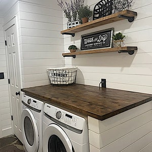 Washer and Dryer Topper, Laundry Room Organization, Farmhouse Laundry  Topper, Washer and Dryer Wood Table Top, Laundry Furniture, Laundry 