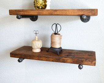 A Floating Shelf WITHOUT BRACKETS. Just the Rustic Wood Floating shelf, Farmhouse Decor shelf, Kitchen Wall wood Shelf, Laundry Room Board