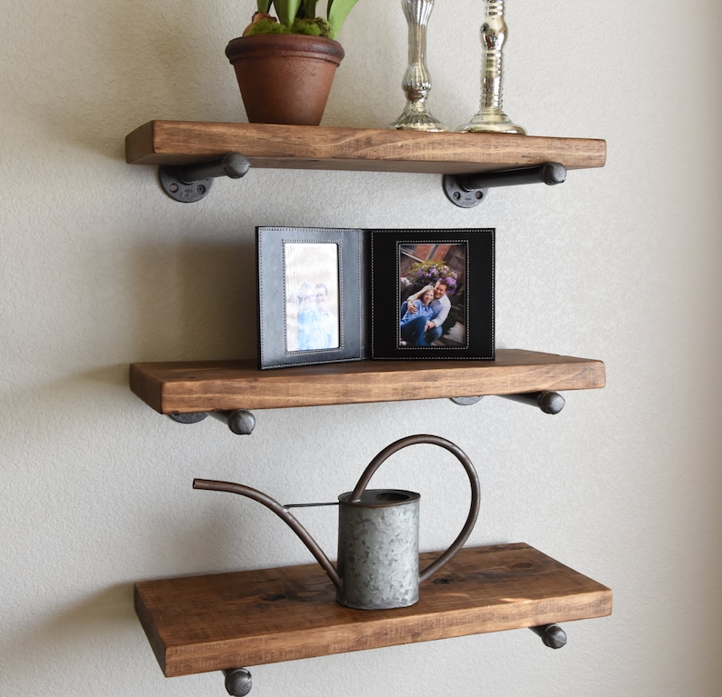 Farmhouse Floating Wall Shelf WITHOUT BRACKETS. Rustic Wood Etsy Ireland
