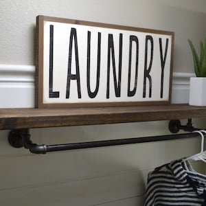 Industrial laundry drying rack, 11.25" laundry hanger, entryway clothes hanger, clothes garment rack, farmhouse coat and dress display bar