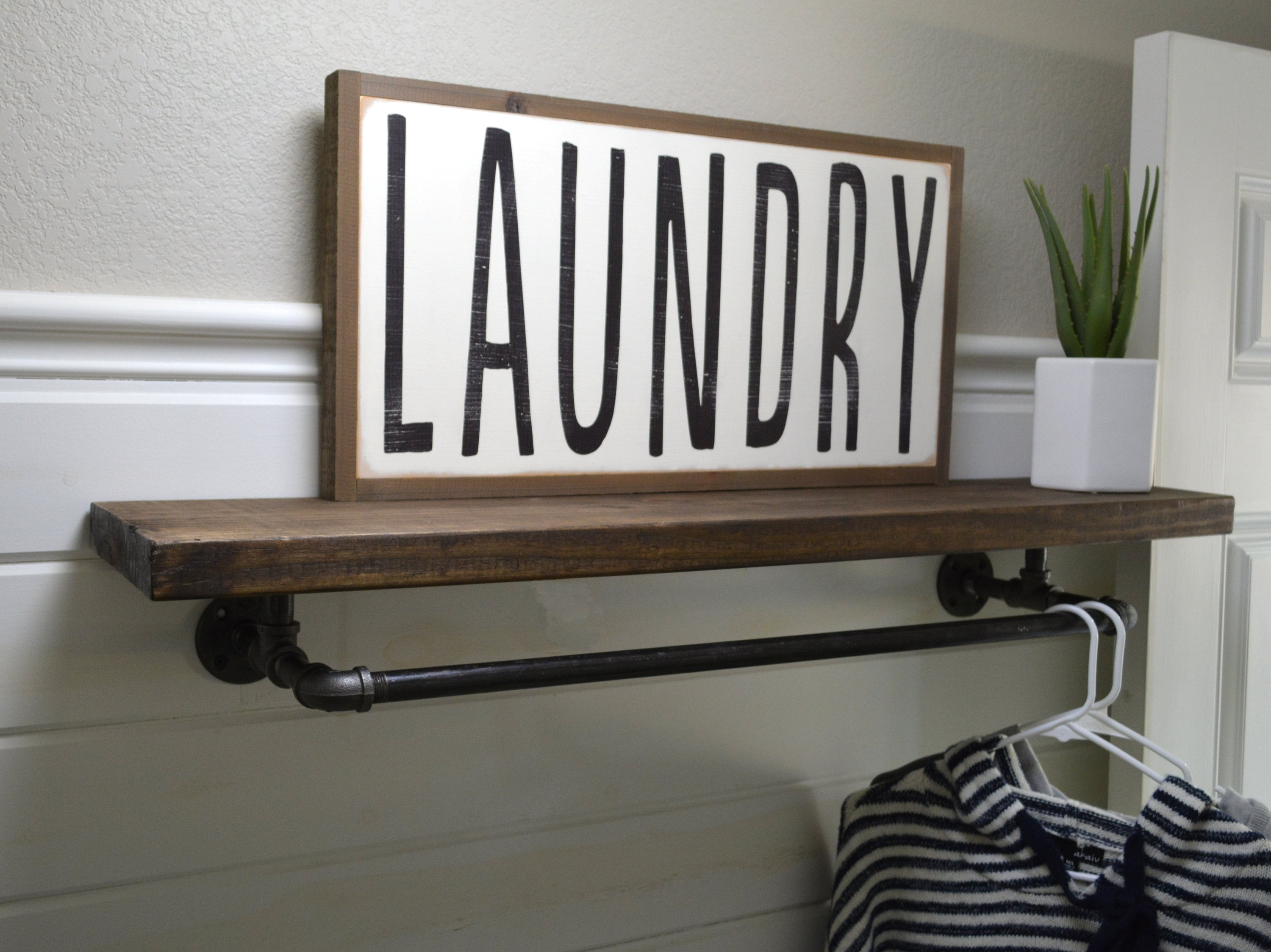 Farmhouse Style Laundry Room Rack, Towel Bar, Drying Rack, Drying Bar