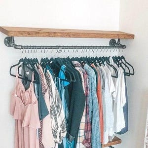Industrial laundry drying rack, 11.25&quot; laundry hanger, entryway clothes hanger, clothes garment rack, farmhouse coat and dress display bar