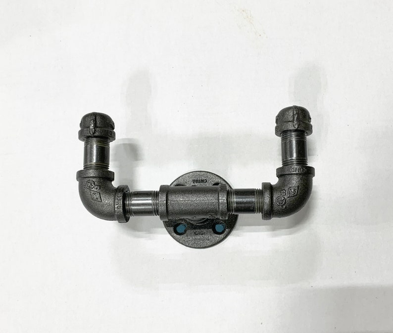 Double Industrial coat rack or towel rack plumbing pipe robe Etsy