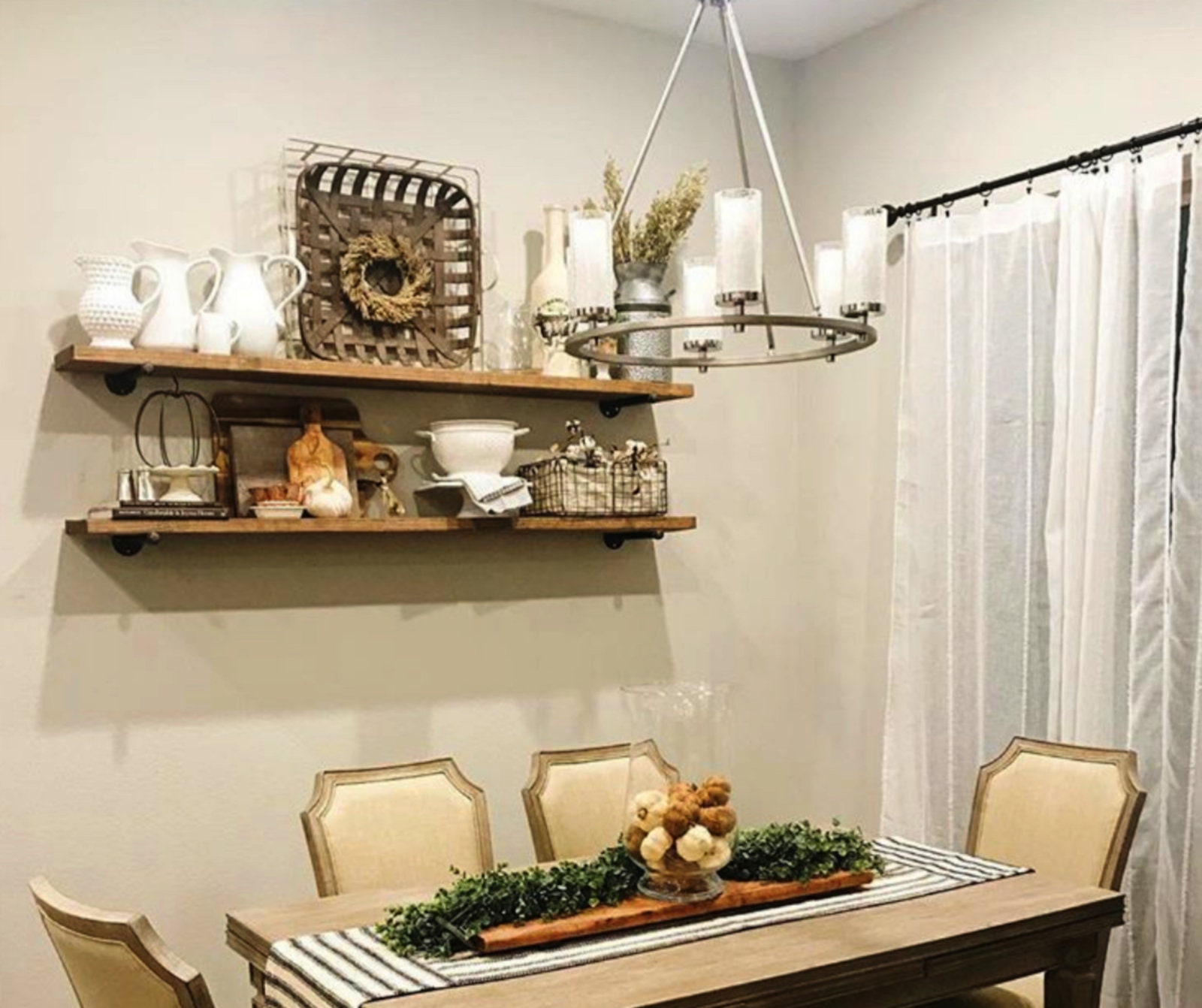 Floating shelves sale above dining table