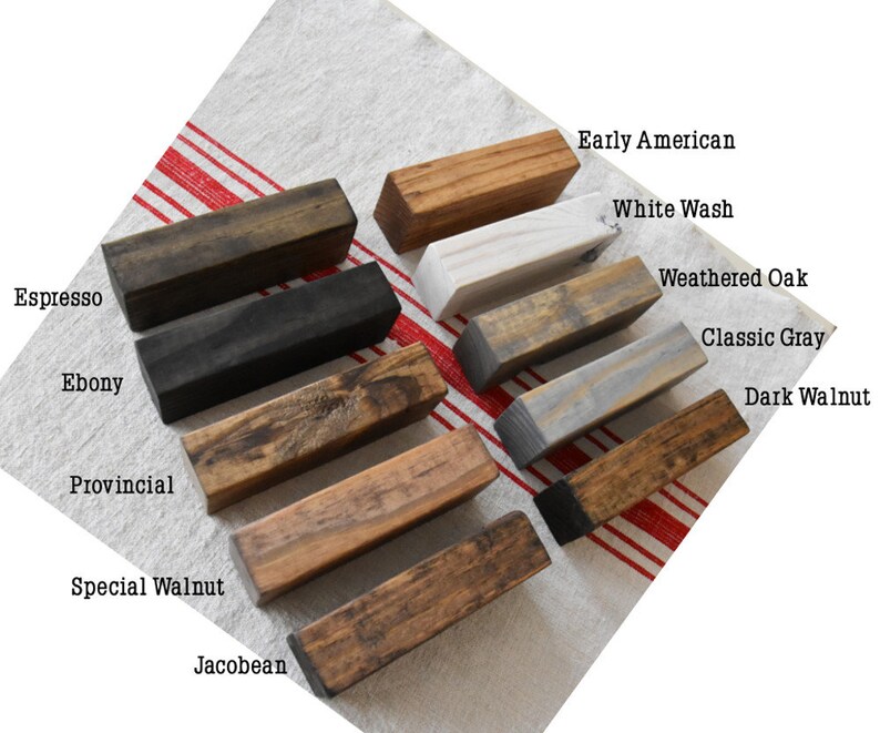 Rustic Wood samples of our most popular stain choices. Etsy