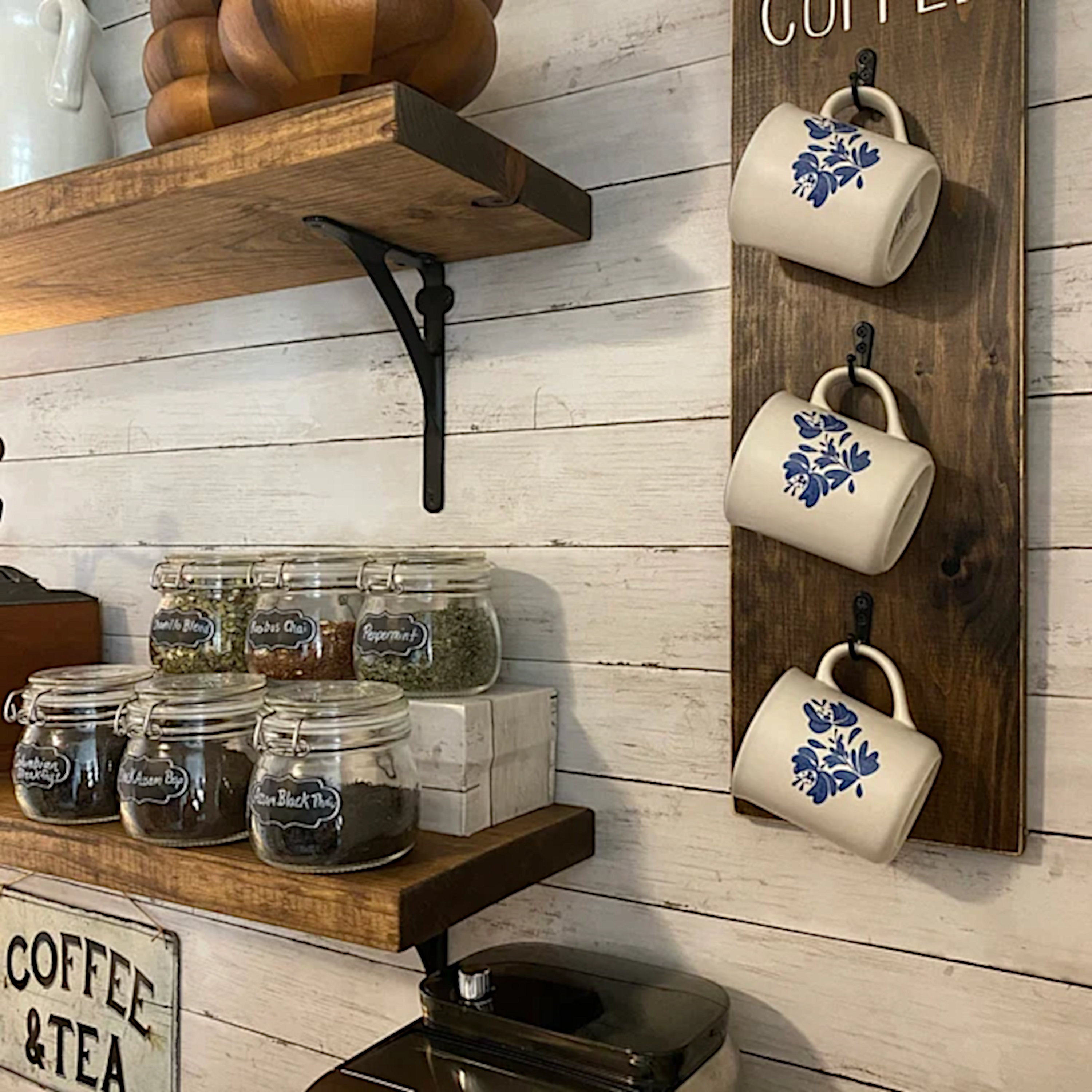 A Farmhouse Floating Shelf and Two Cast Iron Brackets. Wood Wall Shelf Modern Shelf Book Shelf Coffee Bar Shelf or Nursery Shelf Etsy