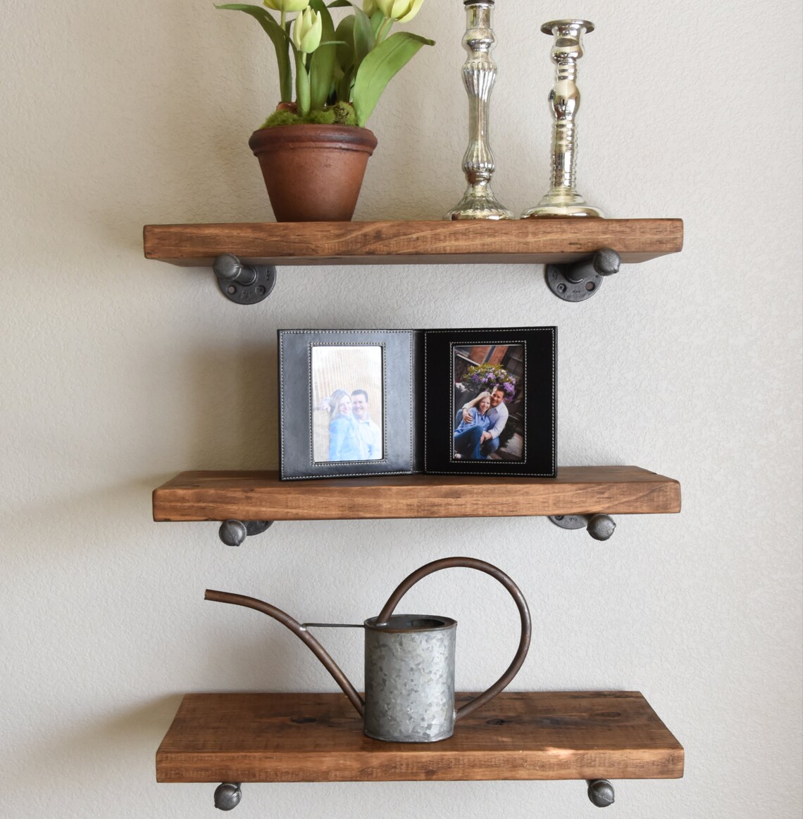 Farmhouse Floating Wall Shelf WITHOUT BRACKETS. Rustic Wood Etsy