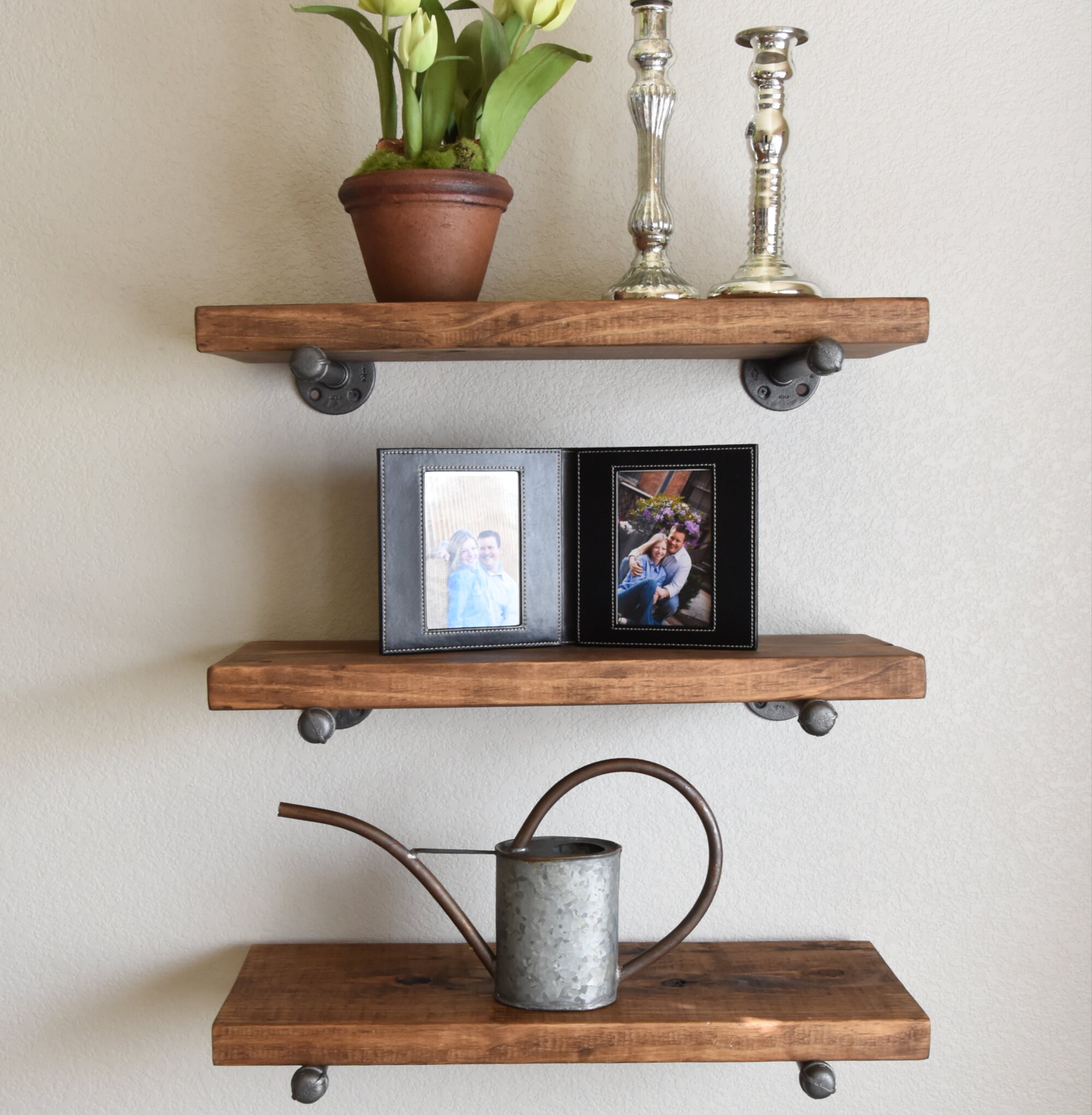 Farmhouse Floating Wall Shelf WITHOUT BRACKETS. Rustic Wood Etsy