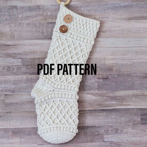 Digital Crochet Stocking Pattern, Christmas Stocking, baby's first christmas