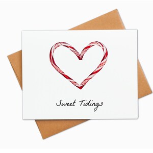 Candy Cane Watercolor Card | Set of 4, 6 or 8 | Watercolor Holiday Notecards | Holiday Cards | Christmas Greeting Cards | Solstice Card