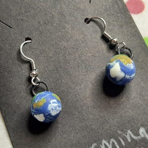 Planet Earrings - Earth / Saturn - Universe, Galaxy, Jewelry, Space