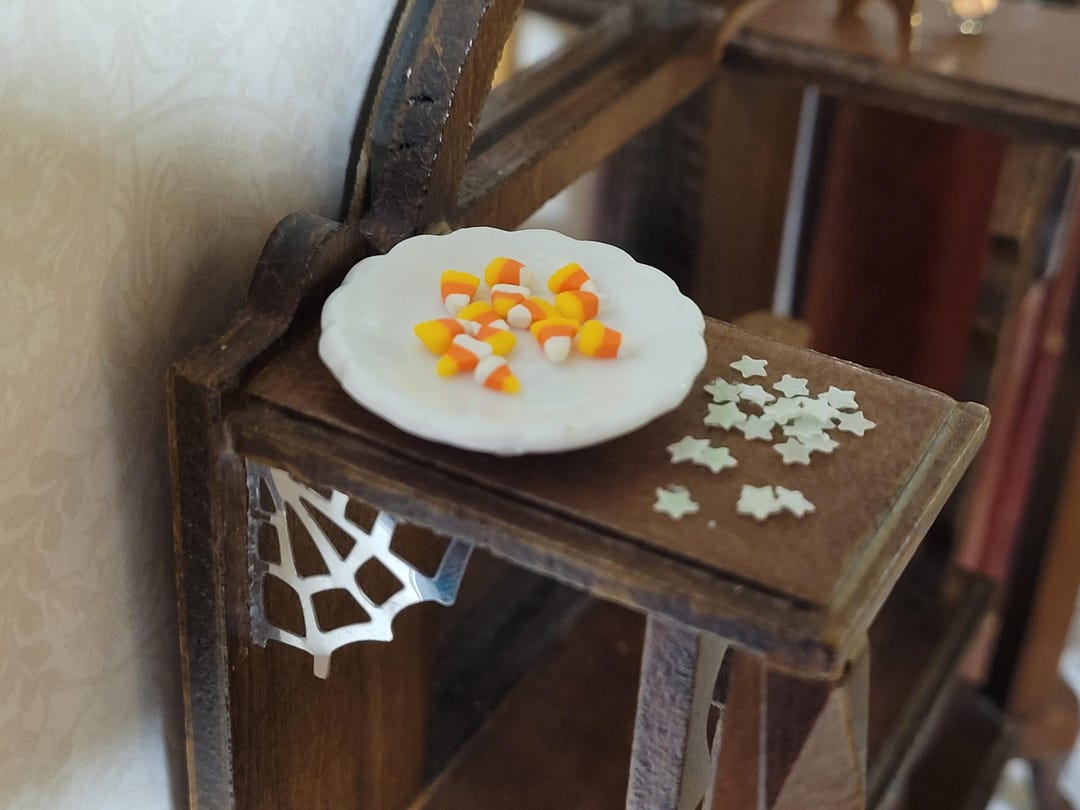 Spiderwebs - Candy Corn - Glow Stars 1:12 Dollhouse Scale - Halloween ...