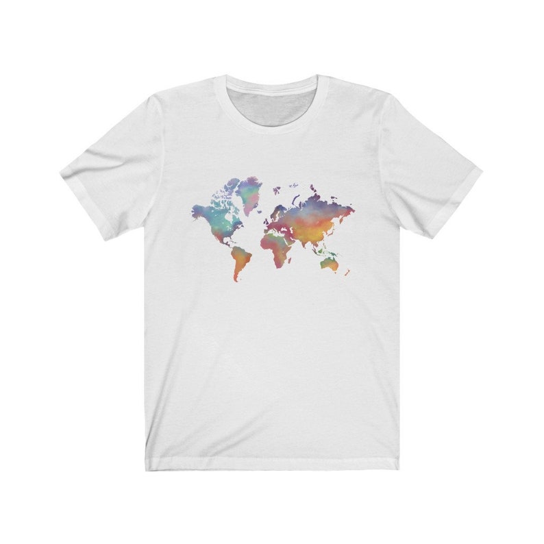 World Map Shirt, Travel Tshirt, World Map Print Etsy