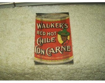 vtg 1918 Walker's Red Hot Chili Con Carne Rezeptheft