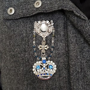 Crown Brooch Pin Designer Brooch Etsy Crown Brooch Pin Designer Brooch Etsy