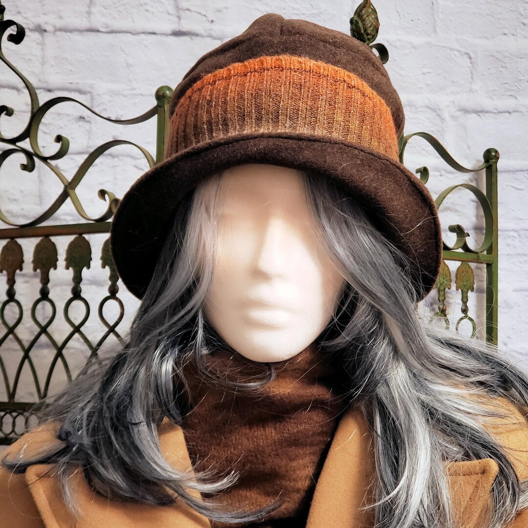 Brown Wool Cloche, Vintage Style Hat - Etsy display picture 3