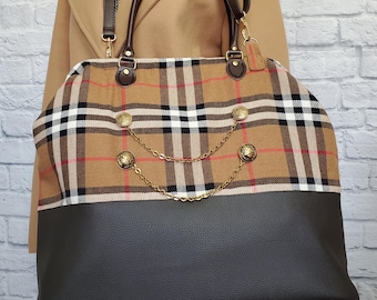 Carpet Bag Purse, Large Satchel, Weekender Bag