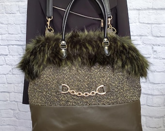 Carpet Bag Purse, Large Satchel, Weekender Bag