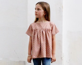 Voilà Blouse childrens sewing pattern PDF pattern and tutorial - sizes 2t - 10  - Instant download
