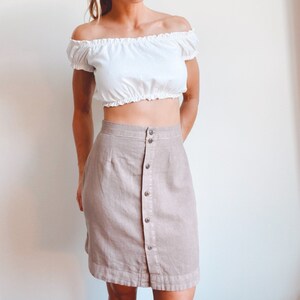 Button Front Skirt womens sewing pattern and tutorial - sizes 00 - 20, PDF instant download