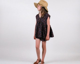 Havanna Blouse childrens sewing pattern PDF pattern and tutorial - sizes 2t - 10  - Instant download