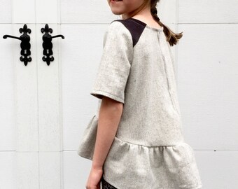 January Peplum childrens sewing pattern PDF pattern and tutorial - sizes 2t - 10  - Instant download