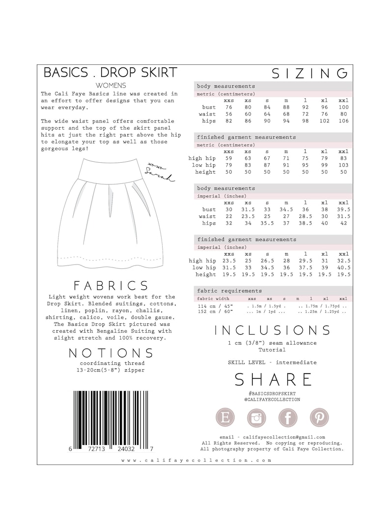 Basics. Drop Skirt PDF Instant Download womens image 5