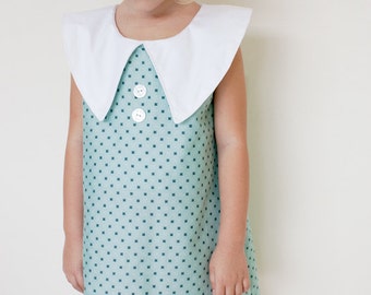 Chic Girls Dress Sewing Pattern: Retro Style, Sizes 2T-10 (PDF Pattern)