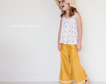 Wide Leg Pants Sewing Pattern: Children's Sizes 2T-10 (PDF Pattern)