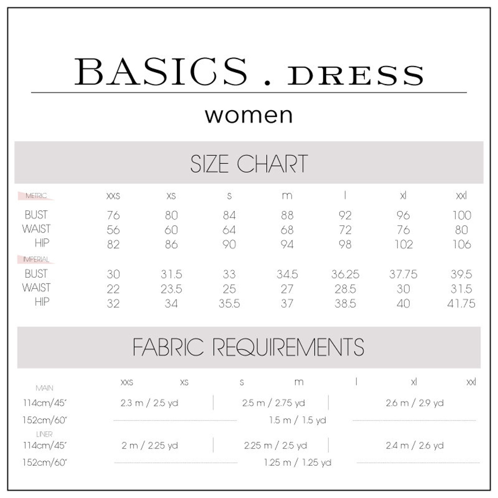 Basics. Dress Womens Sewing Pattern and Tutorial Sizes Xxs - Etsy