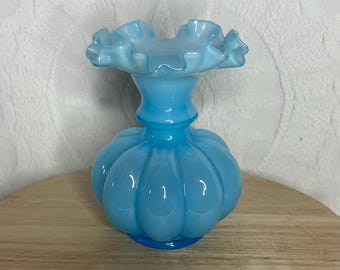 Vintage Fenton Ruffle Top Melon Sided Vase - Etsy 日本