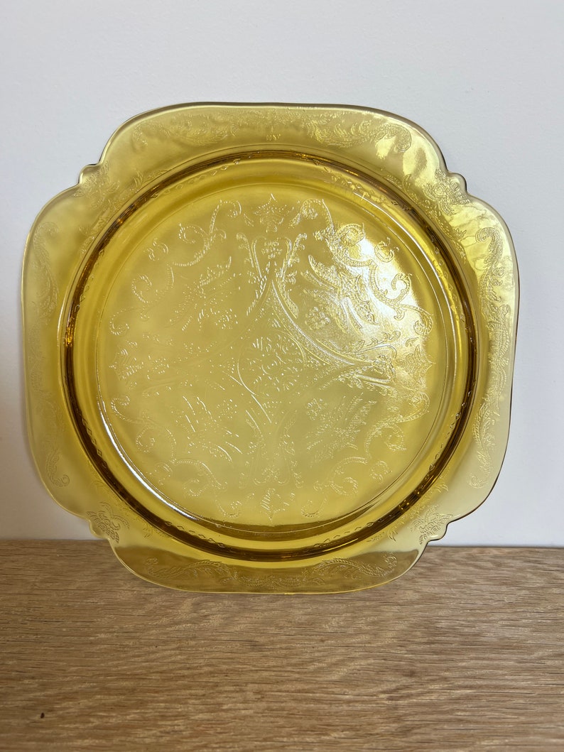 1930's Federal Glass Madrid Amber Dinner Plate - Etsy