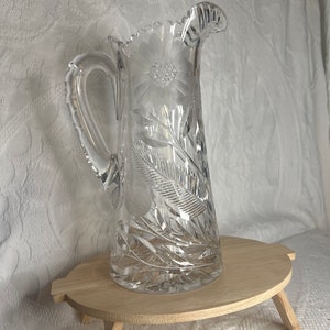 Antique American Brilliant period cut glass pitcher