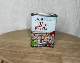 vintage McSteven's Kid's Cocoa butterscotch flavored tin.